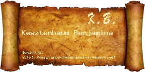 Kesztenbaum Benjamina névjegykártya